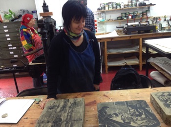 Linda Davies
Stone Lithography Class at 
The Gas Studio